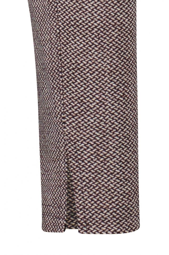 06562 Downstairs Bonded Tweed Trousers - Antraciet/Blackberry