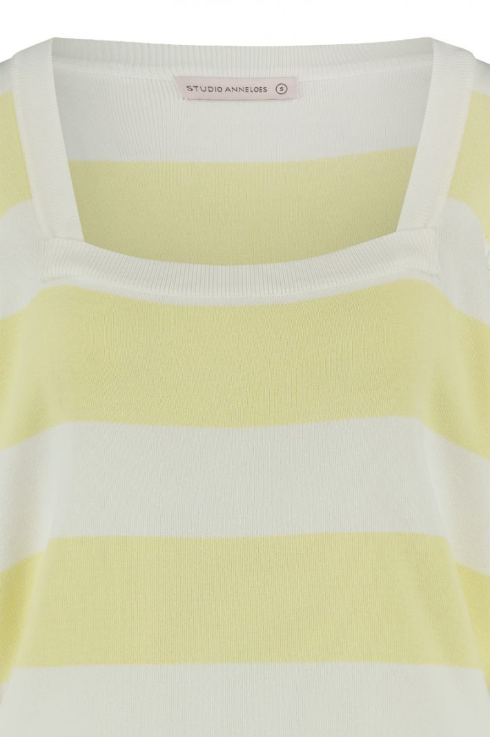 06981 Wieke Stripe Pullover - Lemon/Off White