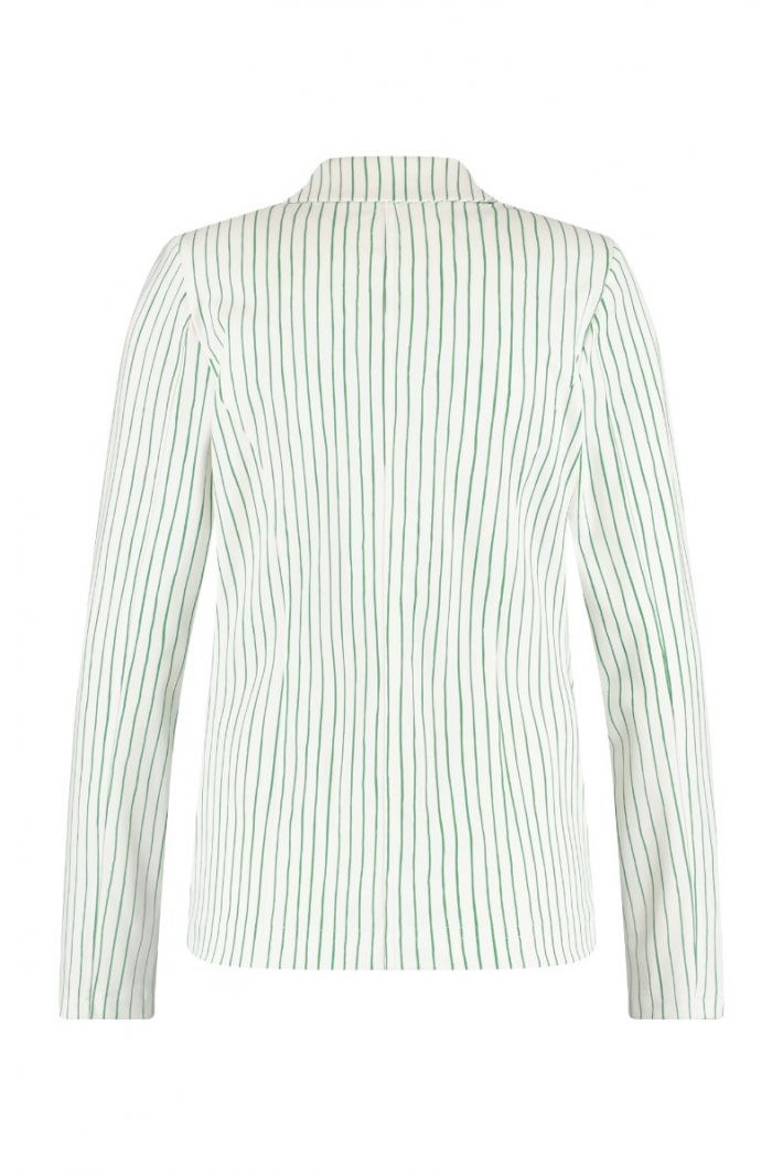 07227 Dessy Irr Stripe Blazer - Off White/Apple Green