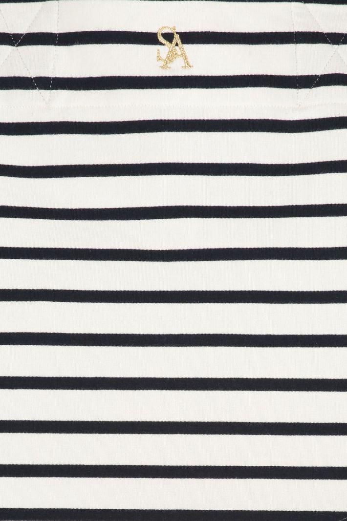 07295 Beach Stripe Bag - Off White/Donker Blauw