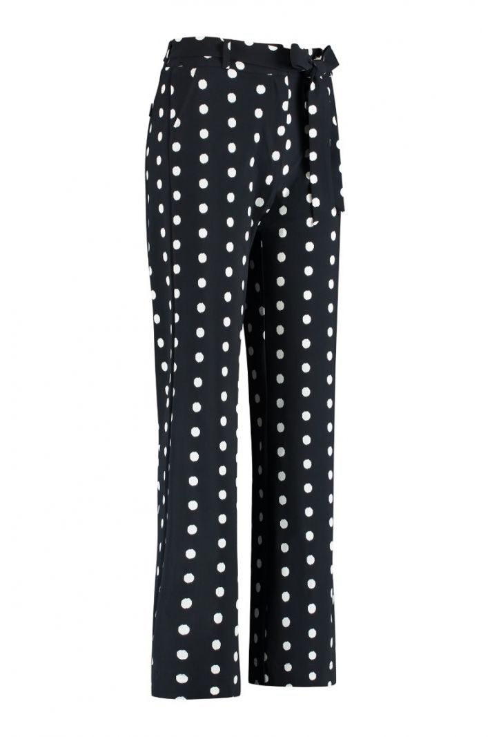 07363 Marilou Dot Trousers - Donker Blauw/Off White