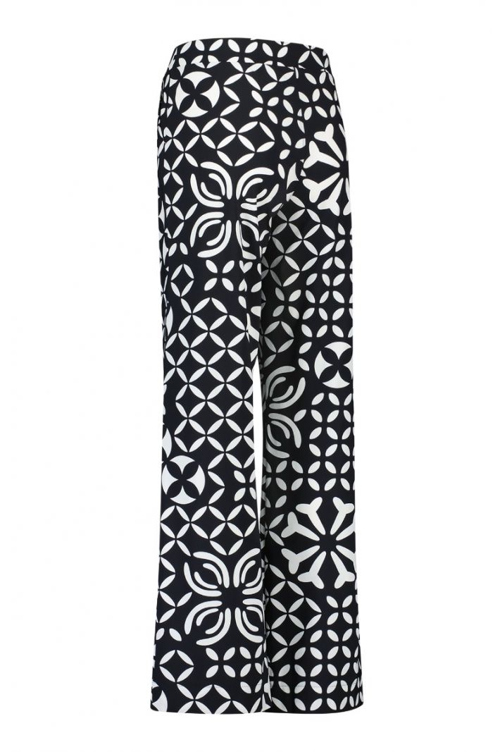 07515 Marilon Batique Trousers - Zwart/Off White