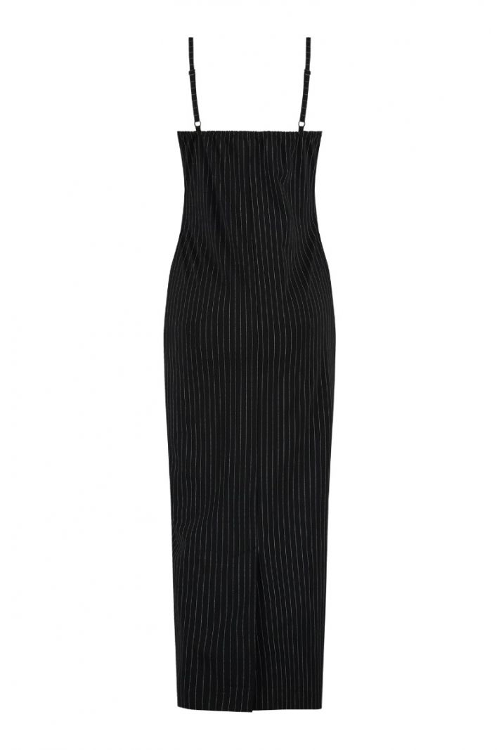 07604 Magic Stripe Dress  - Zwart/Off White