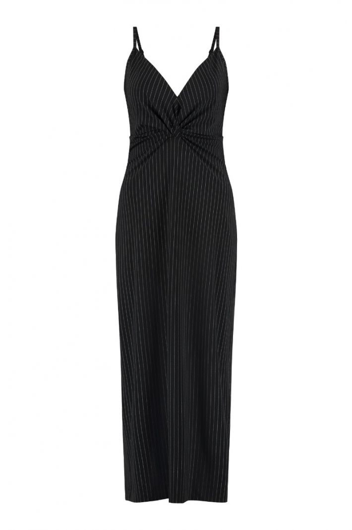 07604 Magic Stripe Dress  - Zwart/Off White