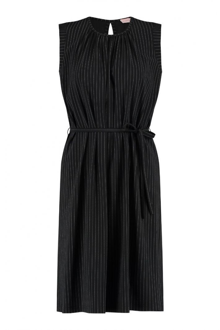 07605 Mirren Stripe Dress - Zwart/Off White