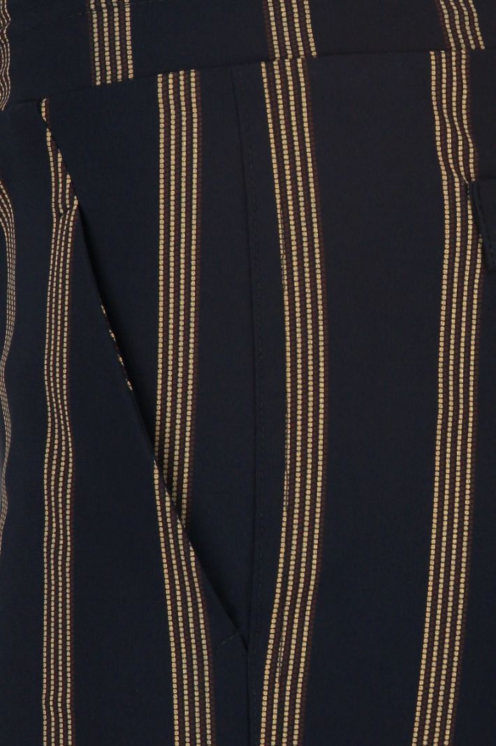 07641 Stairdown Stripe Trousers - Dark Blue/Dark Sahara