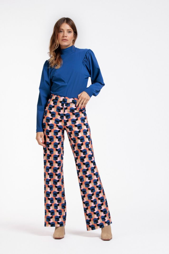 07754 Marilon Big Tile Trousers - Multi Color