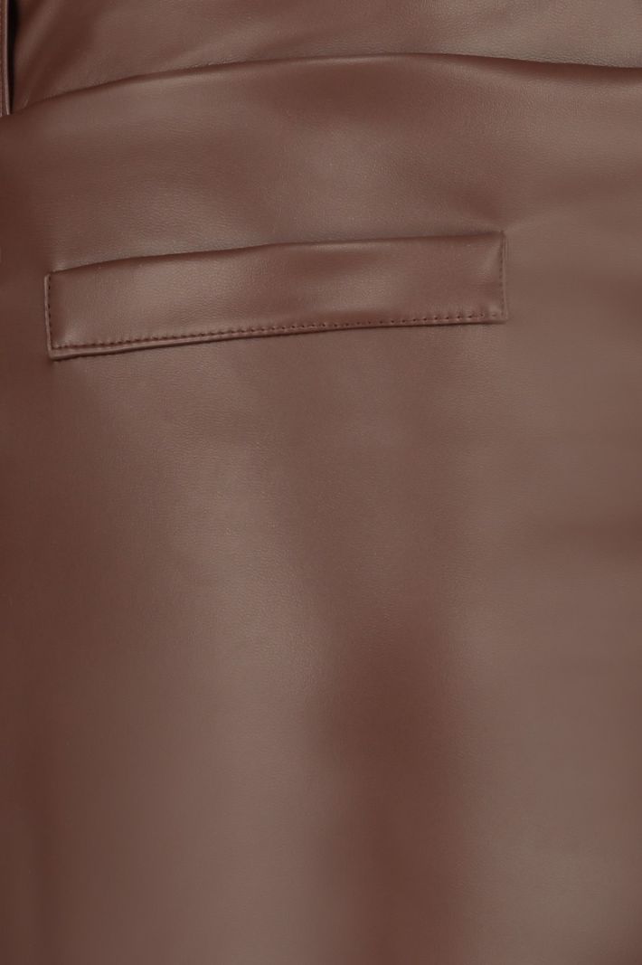 07782 Sarah Faux Leather Trousers - Chestnut