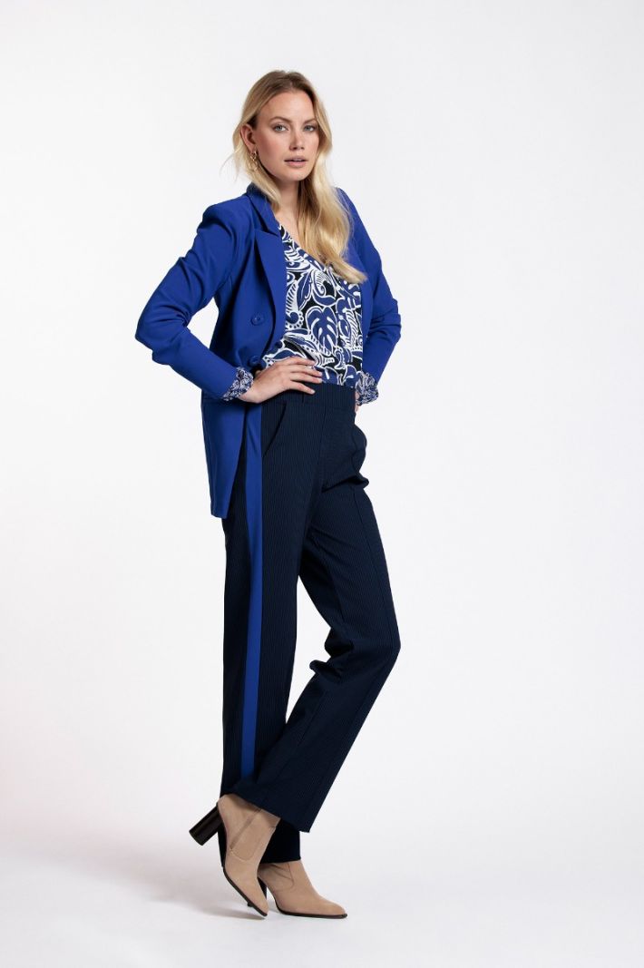 07853 Rae Stripe Trousers - Dark Blue/Purpleblue