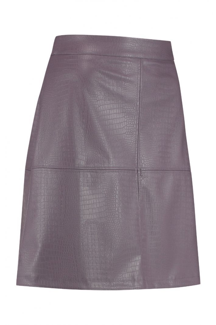 07921 Maxim Snake Leather Skirt - Cool Lila