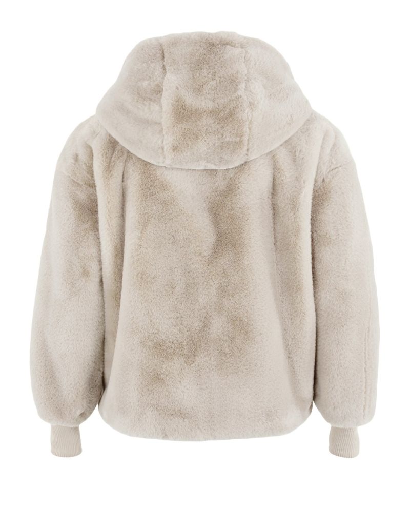 08-08 Evelyn Fake Fur Jas - Chalk Solid