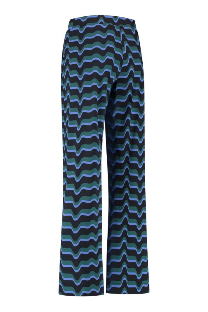 08028 Marilon Wave Trousers - Black/Deep Green