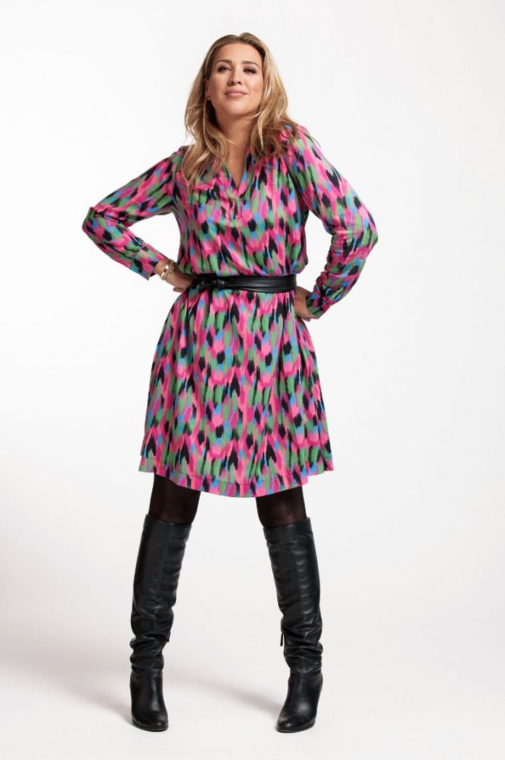 08123 Olivia Batik Dress - Multi Color