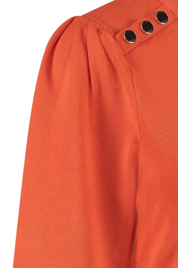 08220 Sasja Button Pullover - Orange