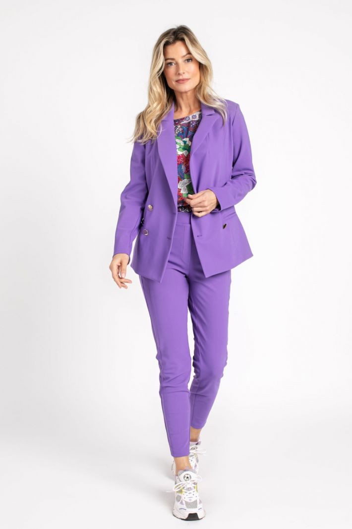 08255 Freya Flower Blouse - Purple/Shirtblue
