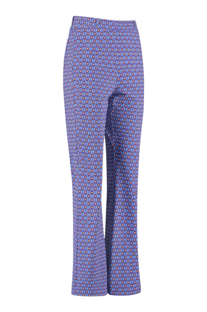 08279 Jean Flair Wallp Trousers - Purple/Shirtblue