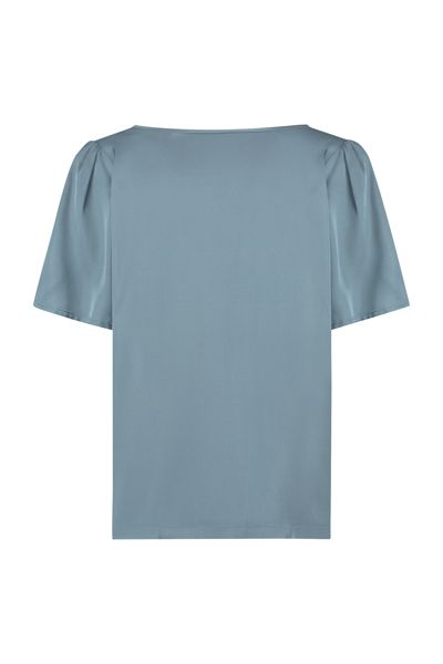 08330 Gwenny 2-Way Satin T-Shirt - Denim Blue
