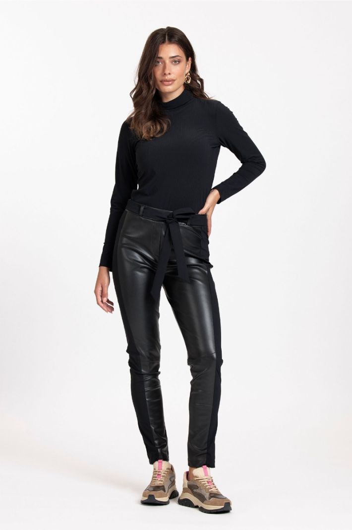 08395 Beau Leather Trousers - Zwart