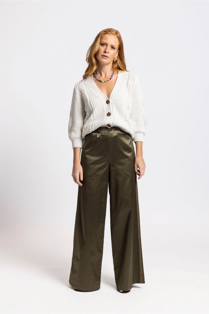 08561 Lucie Satin Trousers - Army