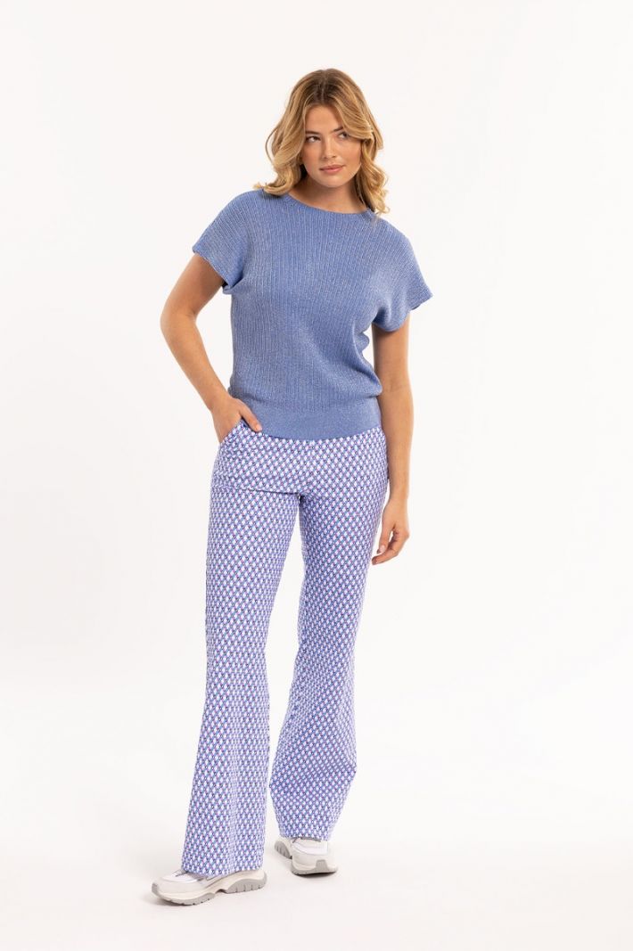 08603 Marilon Star Trousers - Lila/Shirt Blue