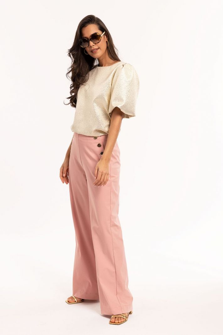08644 Emy Bonded Trousers - Blush