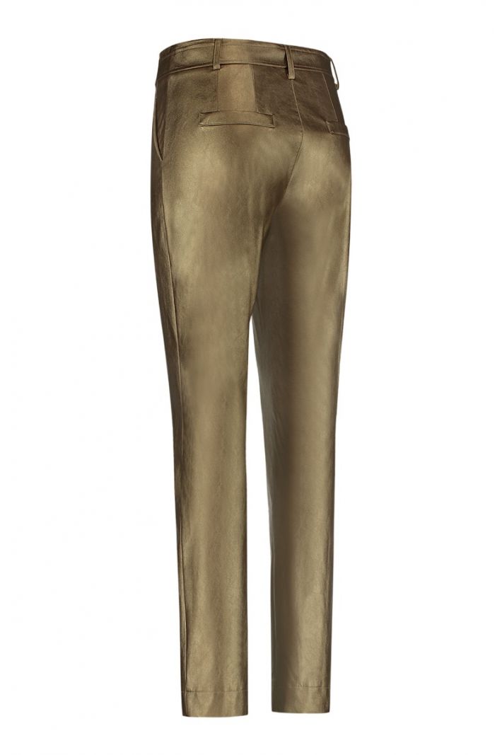 08660 Mita Faux Leather Trousers - Gold
