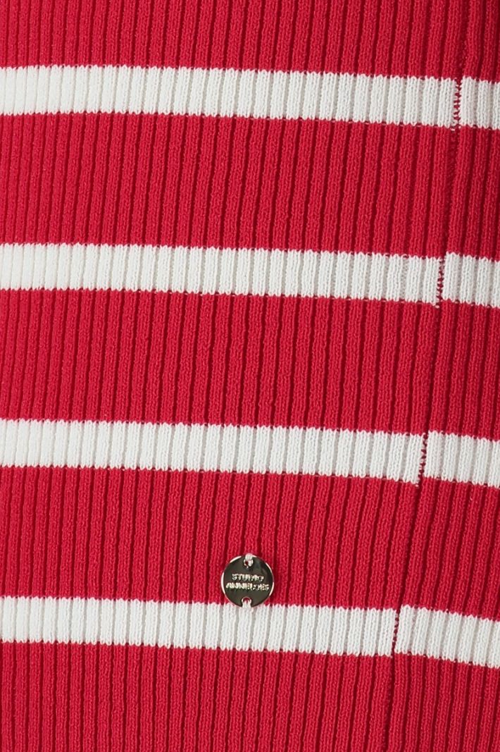08685 Diede Stripe Bootneck Pullover - Red/White