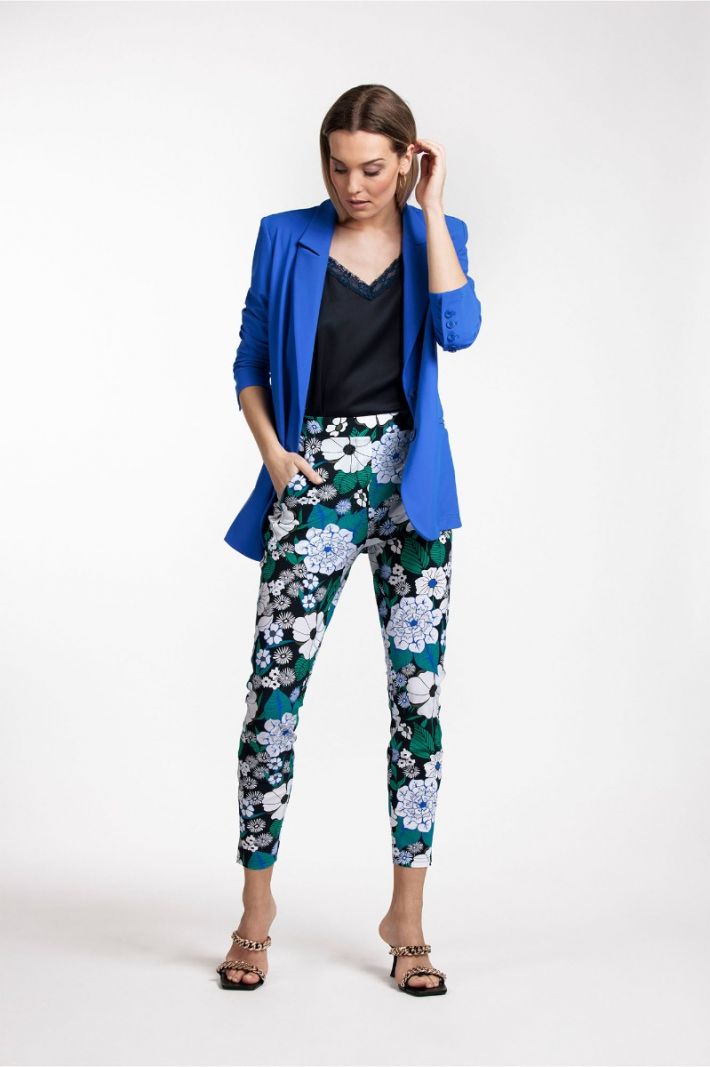 08715 Startup Flower Trousers - Sky/Emerald