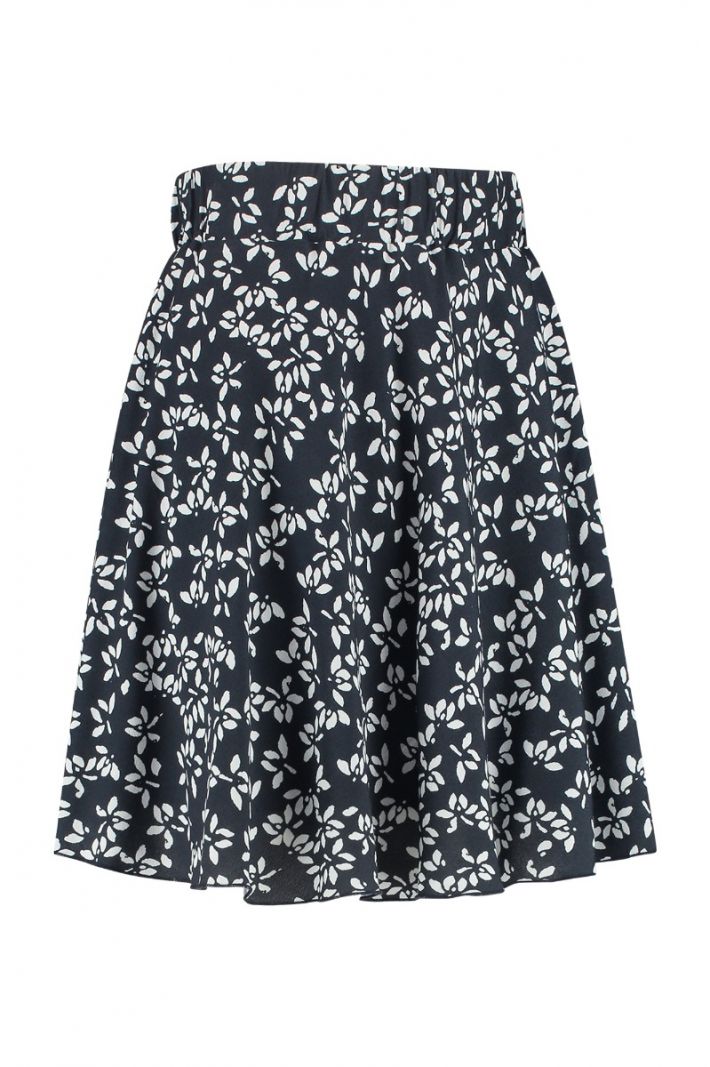 08758 Rosalie Blossom Skirt - Dark Blue/Off White