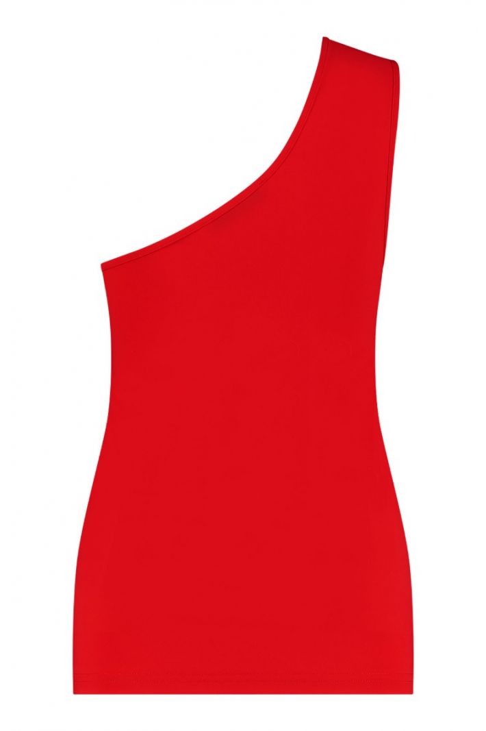 08774 Stefanie One Shoulder Top - Red