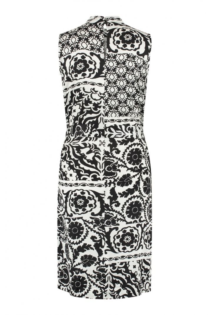 08813 Iza Satin Ornament Dress - White/Black