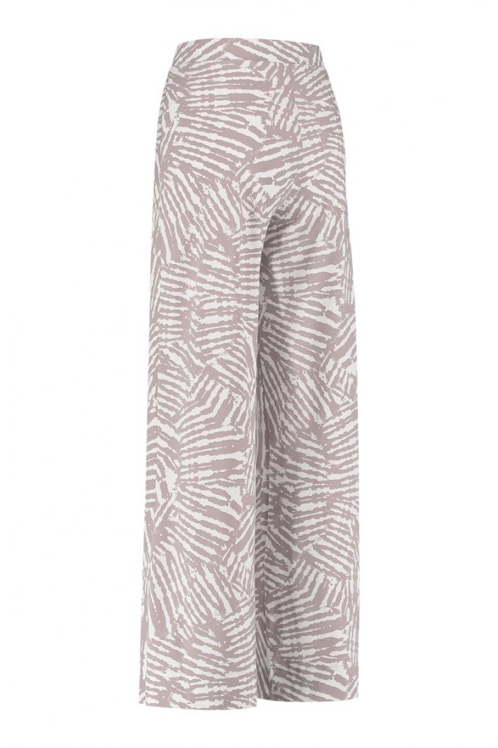 08856 Lexis Palm Trousers - Off White/Taupe