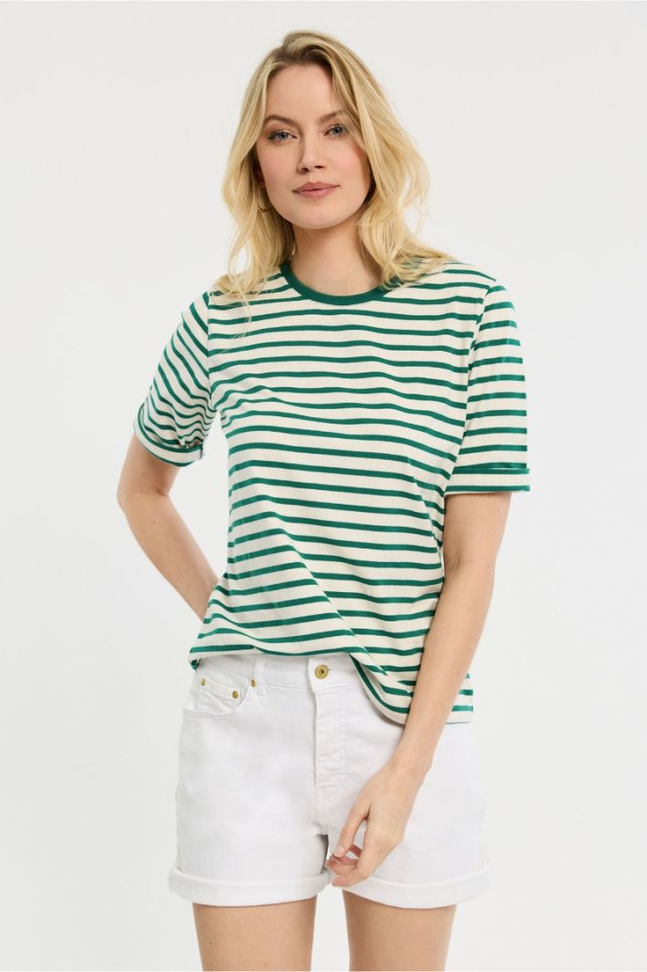 08922 Becky Stripe T-Shirt - Green/Kit