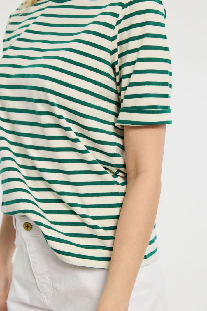 08922 Becky Stripe T-Shirt - Green/Kit