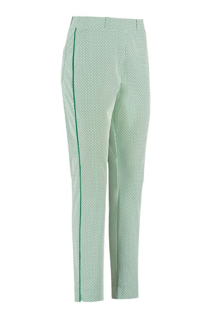 08934 Anke Maze Trousers - Off White/Green