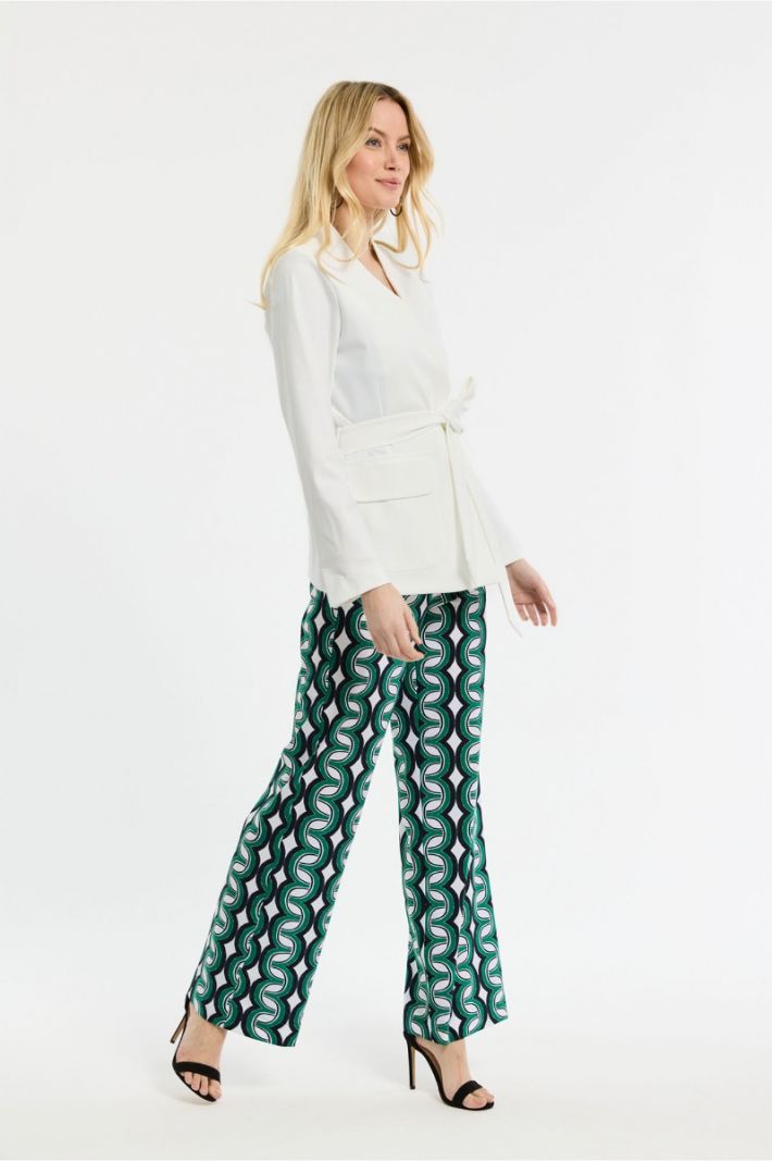 08947 Jay Chain Trousers - Off White/Green