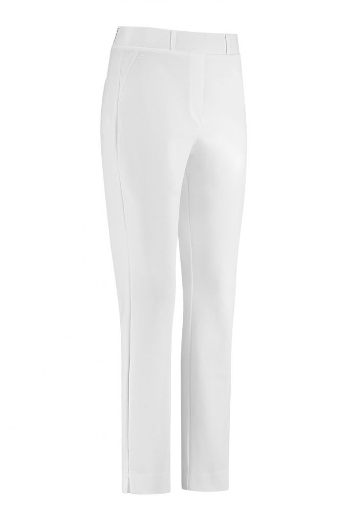 09102 Anna Bonded Mesh Trousers - Off White