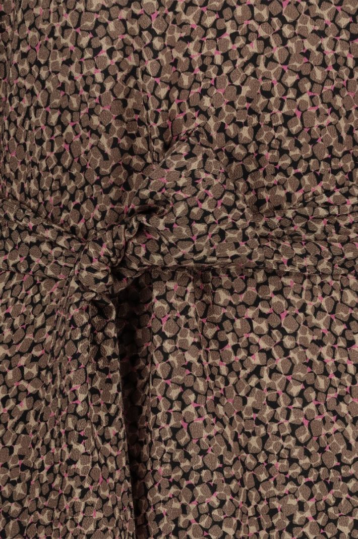 09194 Noortje Cube Crepe Dress - Bronze/Neon Pink