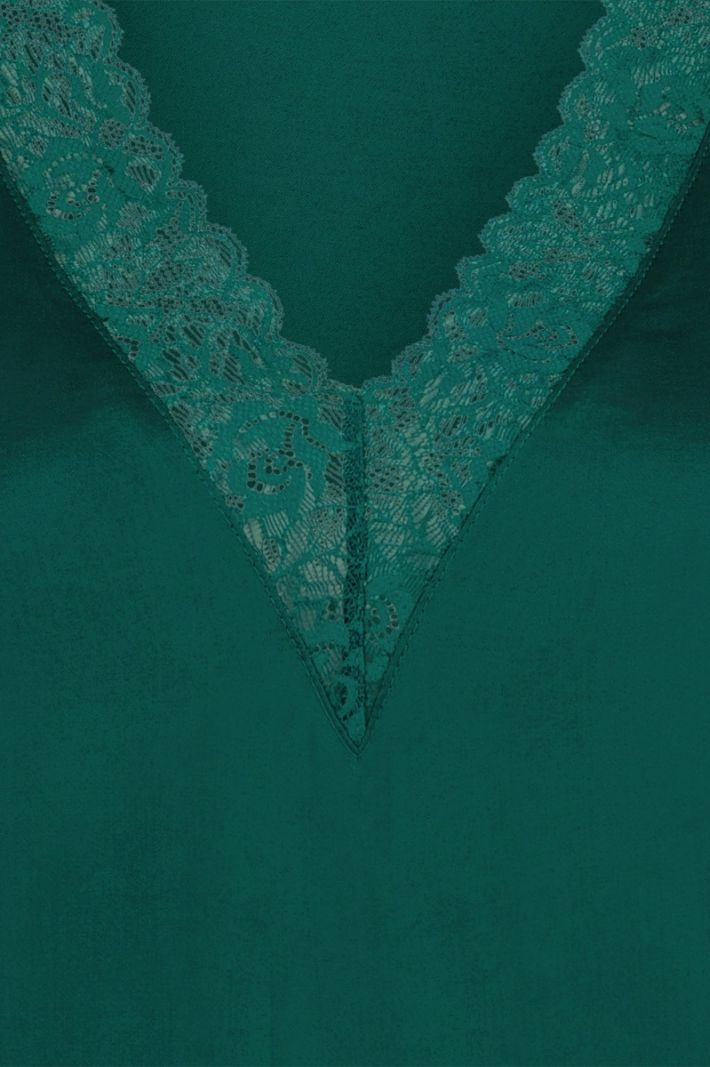 09233 Florance Satin Top - Dark Green