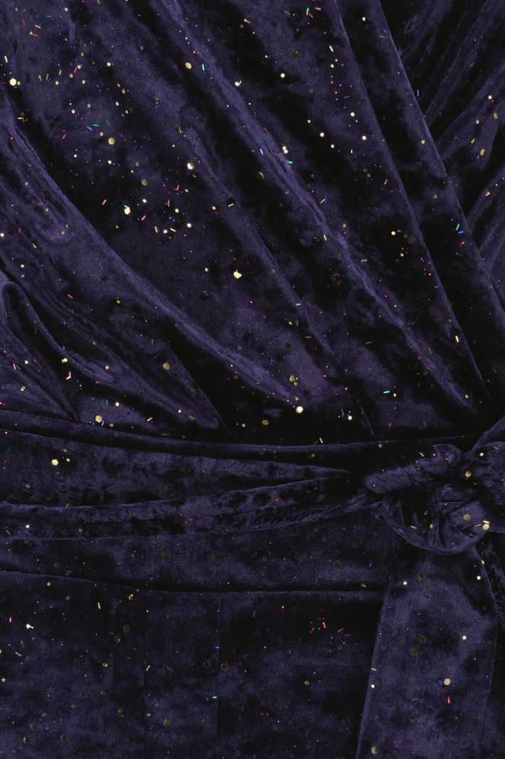 09295 Mia Lurex Jumpsuit 3/4 Sleeve - Deep Purple