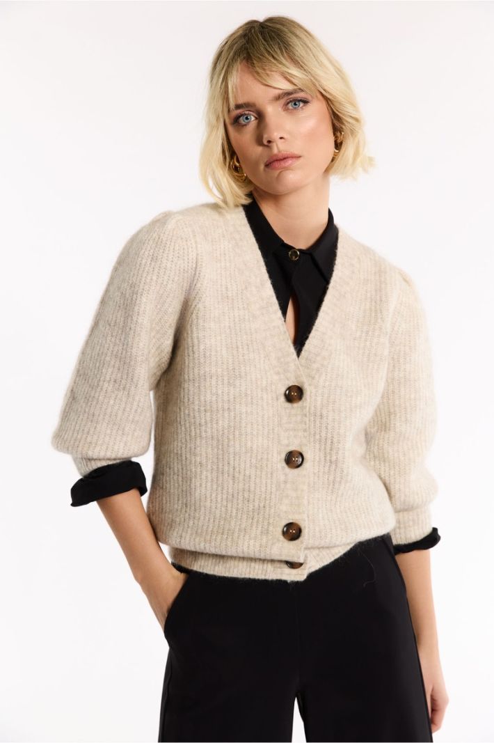 09301 Mandy Mohair Cardigan - Cappuccino