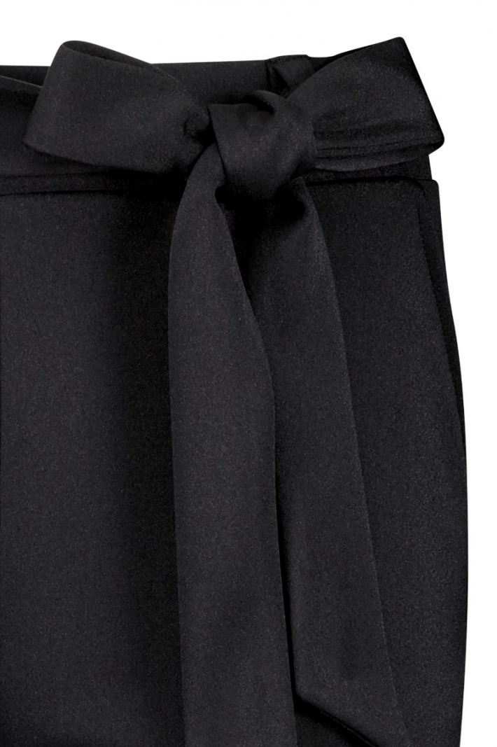 09348 Katlyn Shiny Bonded Trousers - Black