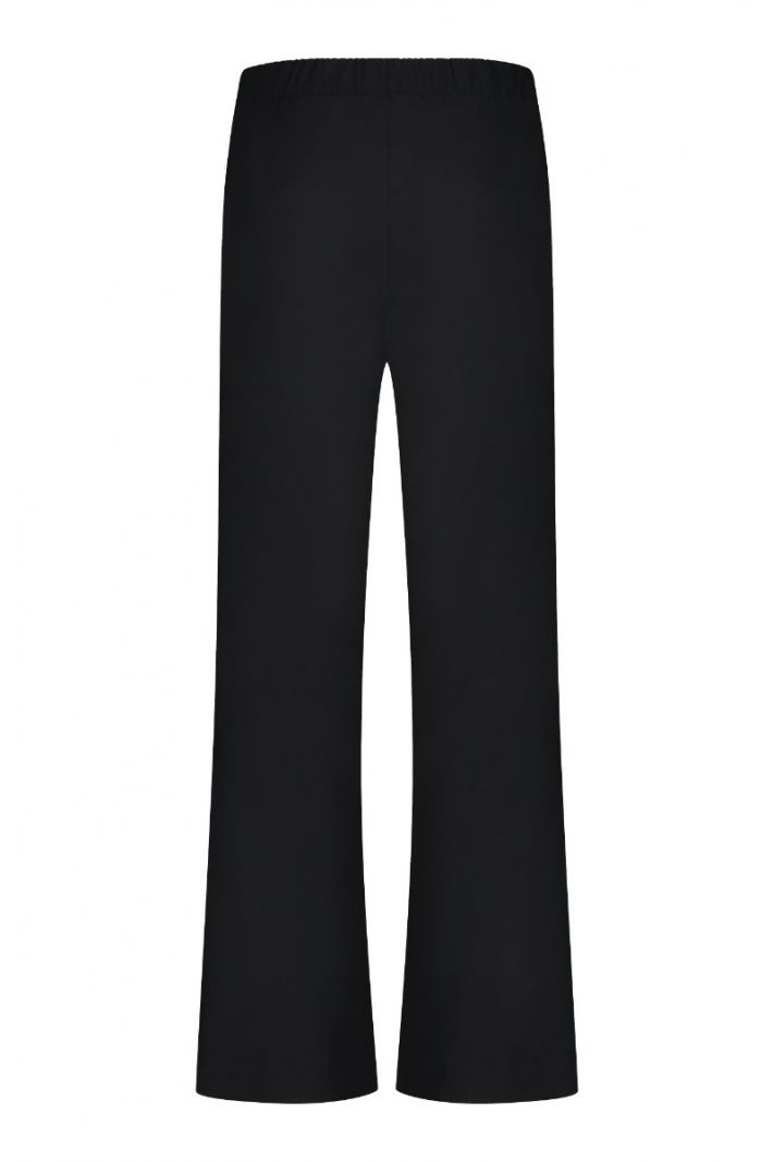 09408 Jessy Bonded Button Trousers - Zwart