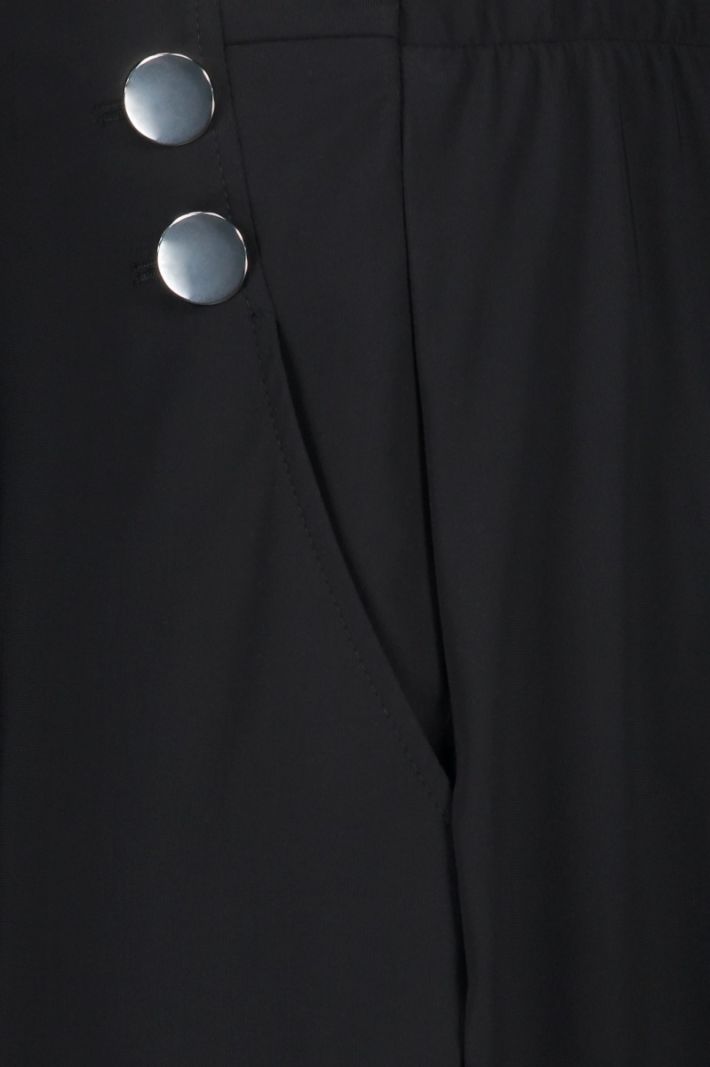09408 Jessy Bonded Button Trousers - Zwart