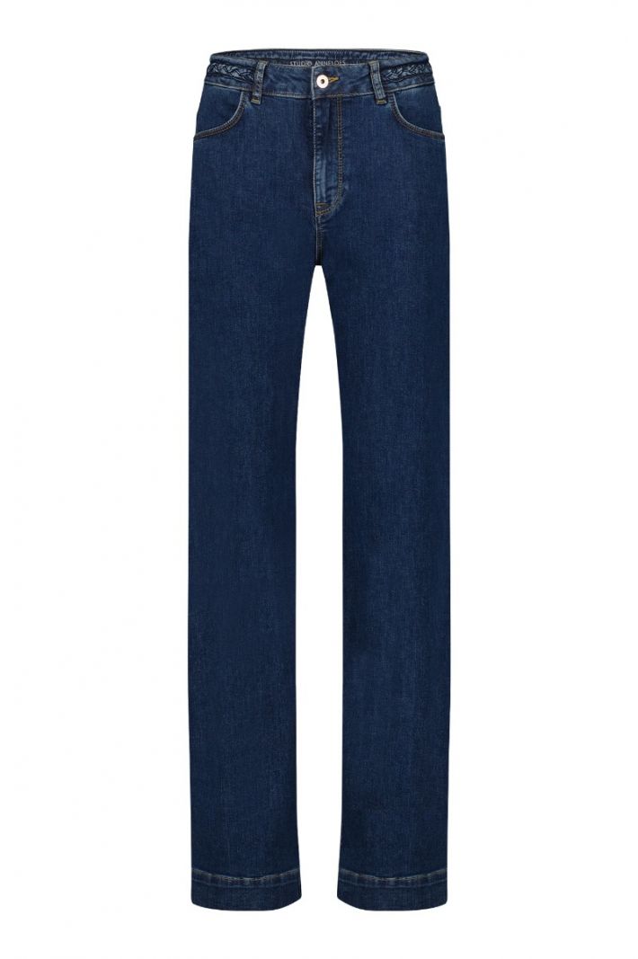 09435 Rose Wide Leg Denim Trousers - Mid Jeans