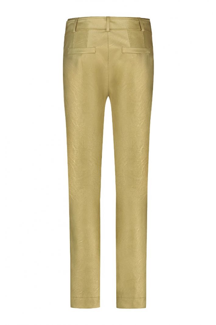 09463 Mita Faux Leather Trousers - Gold