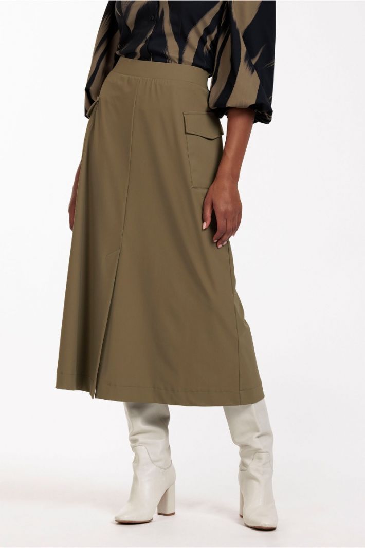 09596 Lucy Bonded Cargo Skirt - Earth