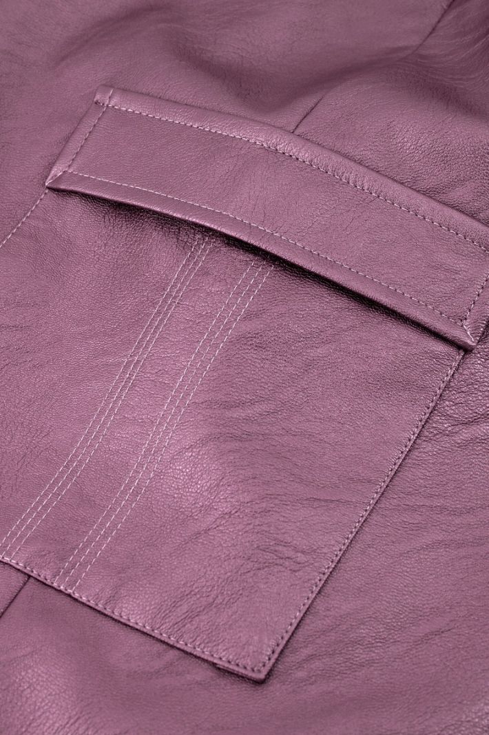 09627 Selina Metallic Leather Trousers - Purper