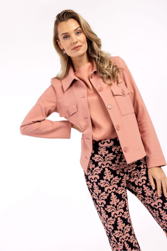 09781 Claire Bonded Jacket - Dusty Pink