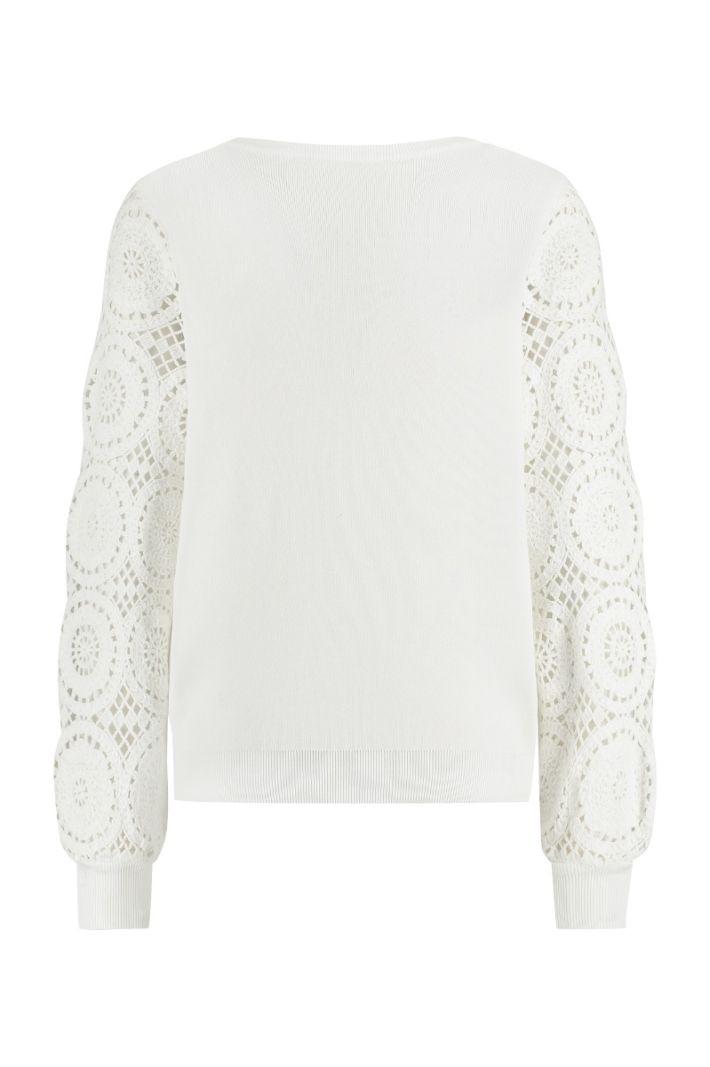 09858 Dinah Crochet Pullover - Off White